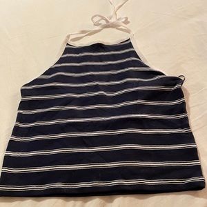 Aeropostale white and blue striped halter top